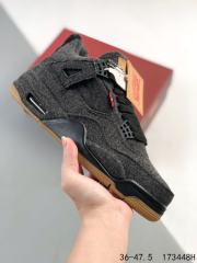 Jordαn 4's Levi's co-branded mid-top canvas retro basketball shoes 3 colors