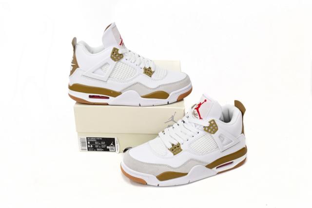 ［plus-size shoes]N SB x Air Jordαn 4's White Brown DR5415-120