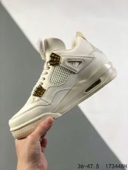 Jordαn 4's Beige and Gold Athletic Basketball Shoes