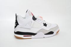 ［plus-size shoes]N SB x Air Jordαn 4's Retro White Black DR5415-100
