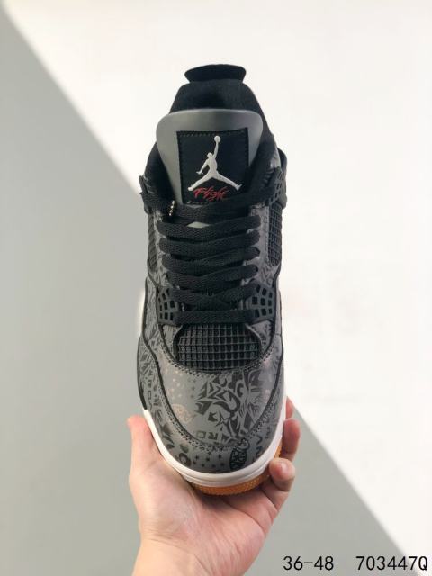 Jordαn 4's Dark Floral Air Cushioned Basketball Shoes