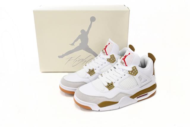 ［plus-size shoes]N SB x Air Jordαn 4's White Brown DR5415-120