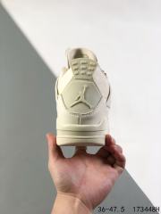 Jordαn 4's Beige and Gold Athletic Basketball Shoes