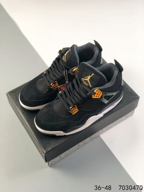 Jordαn 4's Black and Yellow Basketball Shoes