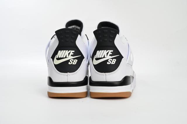［plus-size shoes]N SB x Air Jordαn 4's Retro White Black DR5415-100