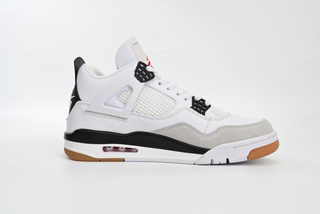 ［plus-size shoes]N SB x Air Jordαn 4's Retro White Black DR5415-100