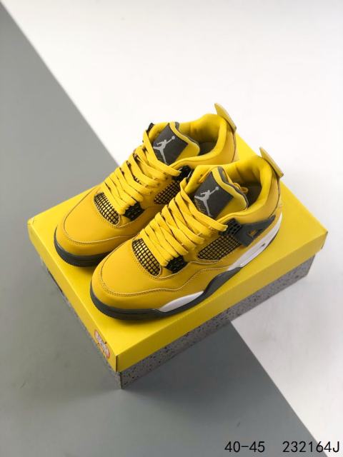 Jordαn 4's Retro Yellow Air Cushioned Basketball Shoes
