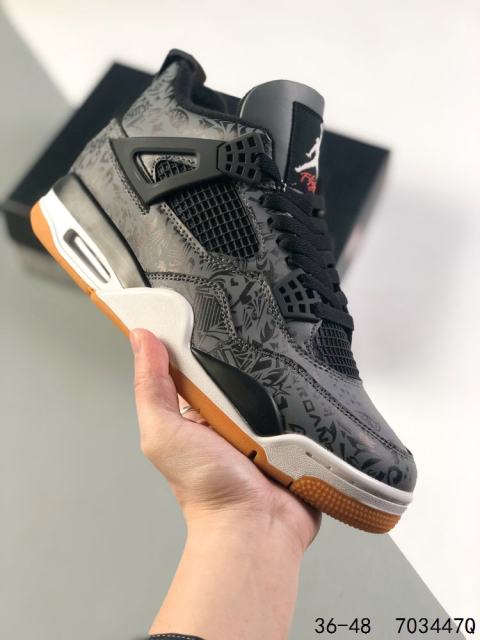 Jordαn 4's Dark Floral Air Cushioned Basketball Shoes