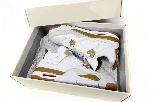 ［plus-size shoes]N SB x Air Jordαn 4's White Brown DR5415-120