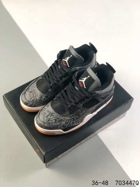 Jordαn 4's Dark Floral Air Cushioned Basketball Shoes