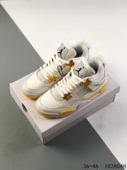 Jordαn 4's White and Yellow Basketball Shoes