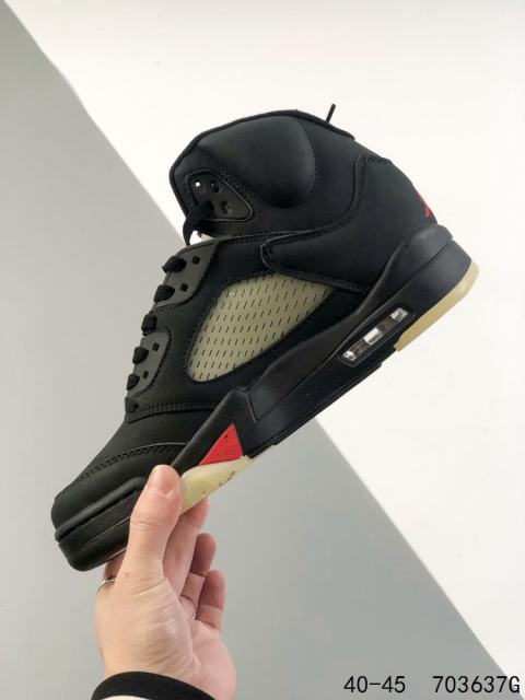Jordαn 5's Black High Top Basketball Shoes