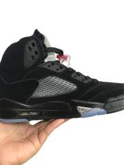 Jordαn 5's Black Silver Cicada High Top Basketball Shoes