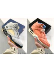 Jordαn 5's Leather & Quilted Suede Basketball Shoes 2 colors