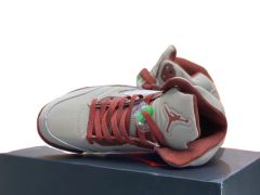 [plus-size shoes] Jordαn 5's 28118291 Burgundy Gray Basketball Shoes