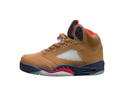 [plus-size shoes] Jordαn 5's Archae 27972954 Brown and Red Retro Basketball Shoes