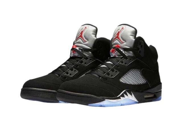 Jordαn 5's Black Silver Cicada High Top Basketball Shoes