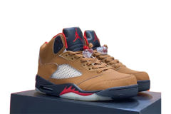 [plus-size shoes] Jordαn 5's Archae 27972954 Brown and Red Retro Basketball Shoes