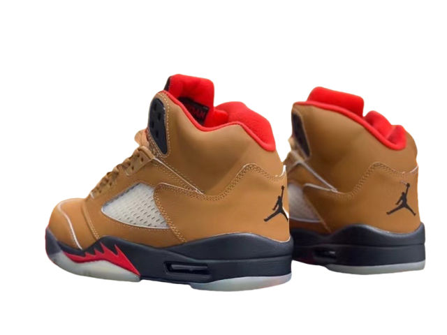 [plus-size shoes] Jordαn 5's Archae 27972954 Brown and Red Retro Basketball Shoes