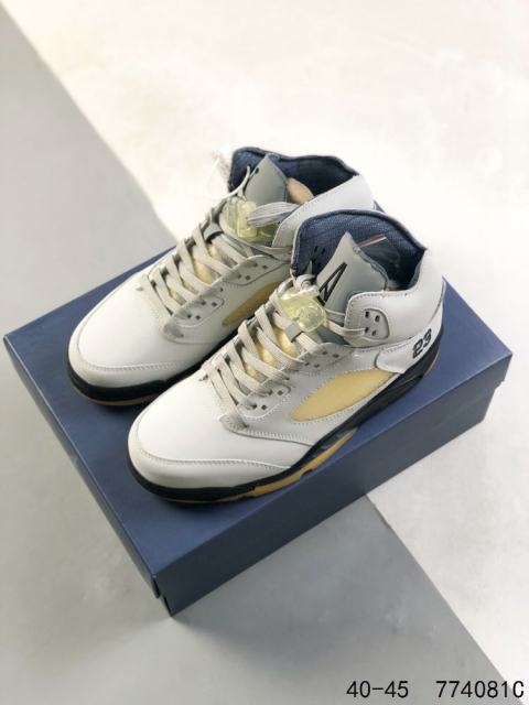 Jordαn 5's Leather & Quilted Suede Basketball Shoes 2 colors