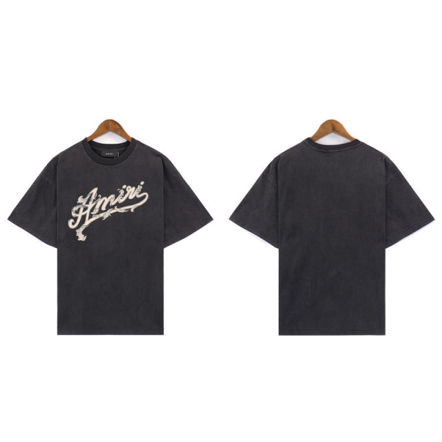 Leaves Logo T-Shirt Black Blue