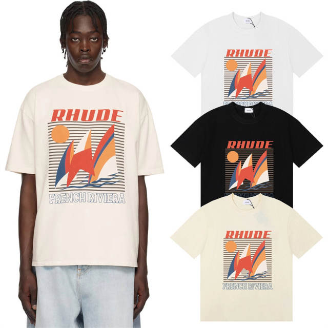 Rhude Caviar Tee T-Shirts (Black Beige White)