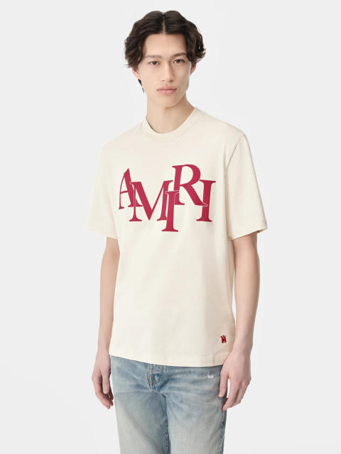 AM Mismatched Foam Letter Logo Print Tee 3 colors