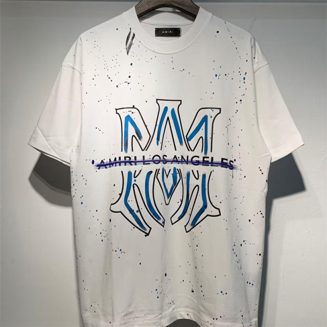 Amir* Blue Logo T-Shirt Black White