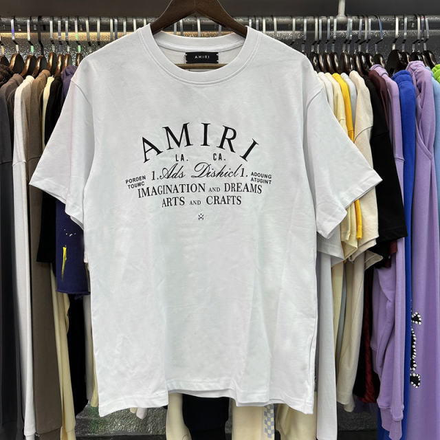 Chest monogrammed round neck Tee 2 colors