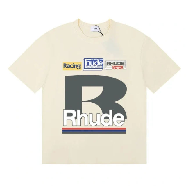 Rhude Big Font T-Shirts (Black Beige White)