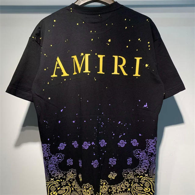 Amir* Blue Logo T-Shirt Black White
