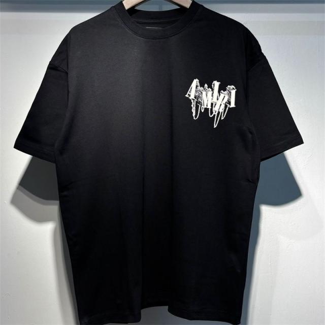 Amir* Blue Logo T-Shirt Black White