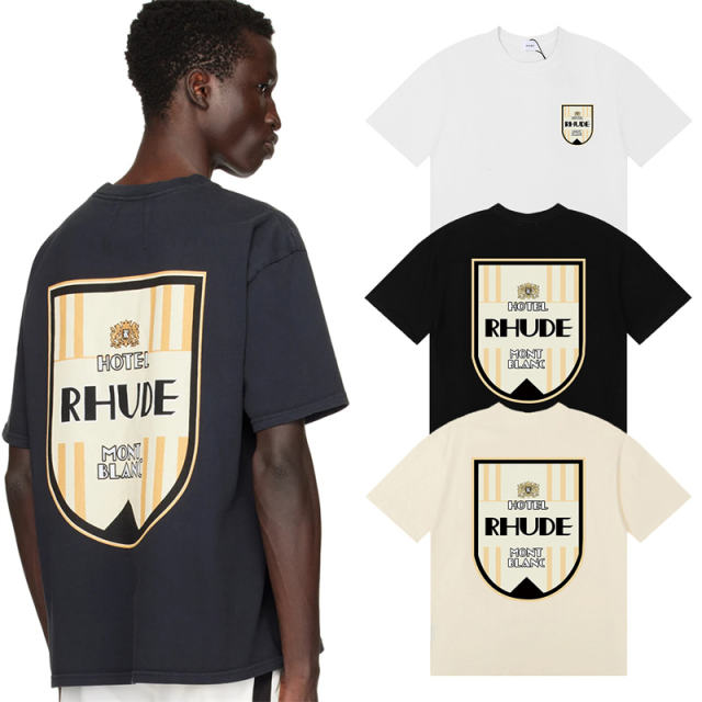 Rhude Mont Blanc T-Shirts (Black Beige White)