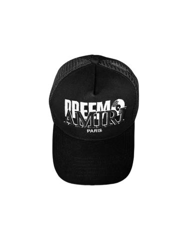 Amir* Black White Embroidery Mesh Cap