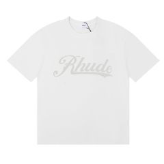 Rhude Draft Logo T-Shirts (Black Beige White)