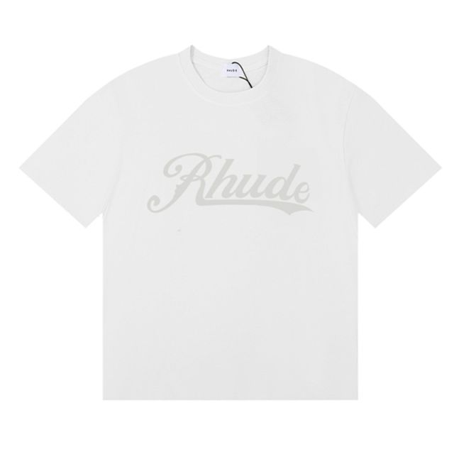 Rhude Draft Logo T-Shirts (Black Beige White)