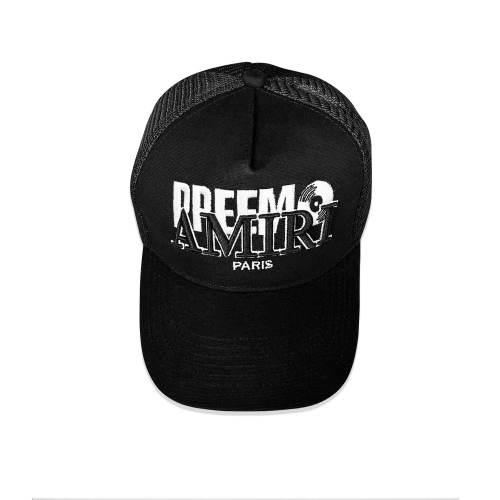 Amir* Black White Embroidery Mesh Cap