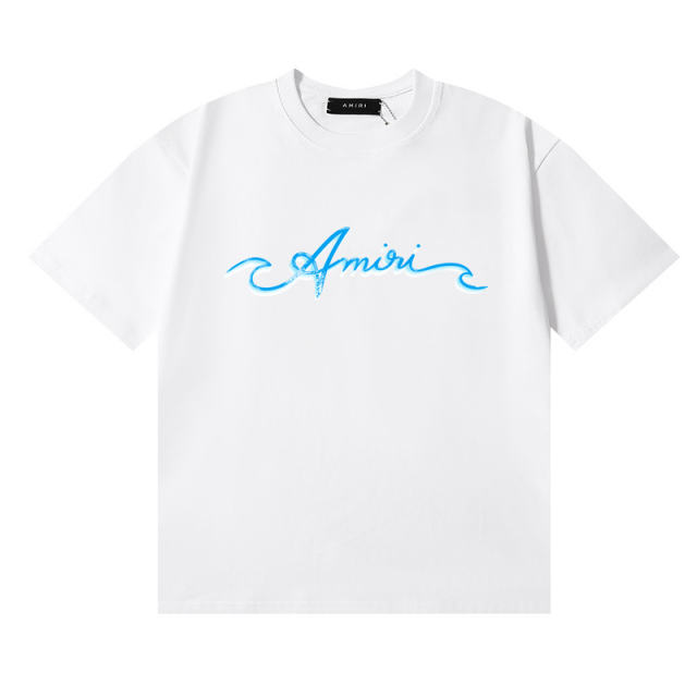 Blue and white two-color monogrammed tee 2 colors