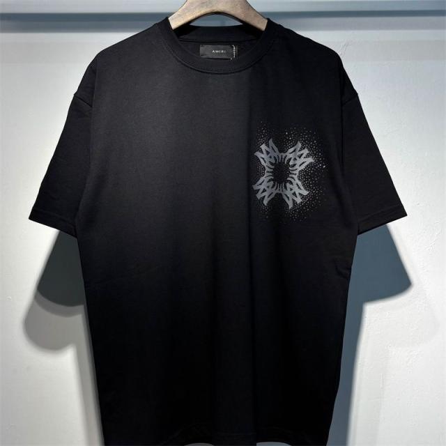 Amir* Classic Rhinestone T-Shirt Black White