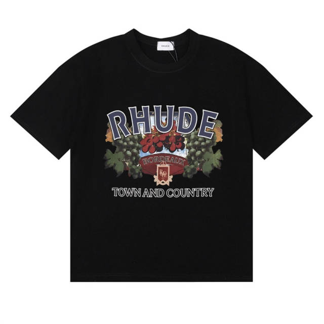 Rhude Town And Country Tee T-Shirts (Black Beige White)