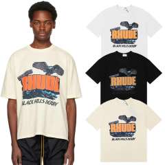 Rhude Black Hills T-Shirts (Black Beige White)