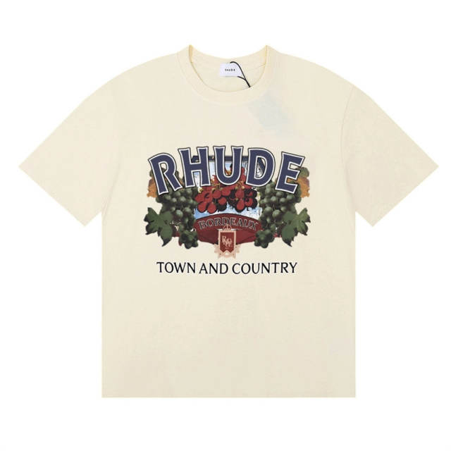 Rhude Town And Country Tee T-Shirts (Black Beige White)