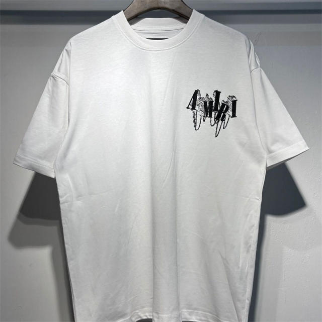 Amir* Blue Logo T-Shirt Black White