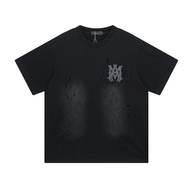 Amir* Blue Logo T-Shirt Black Beige