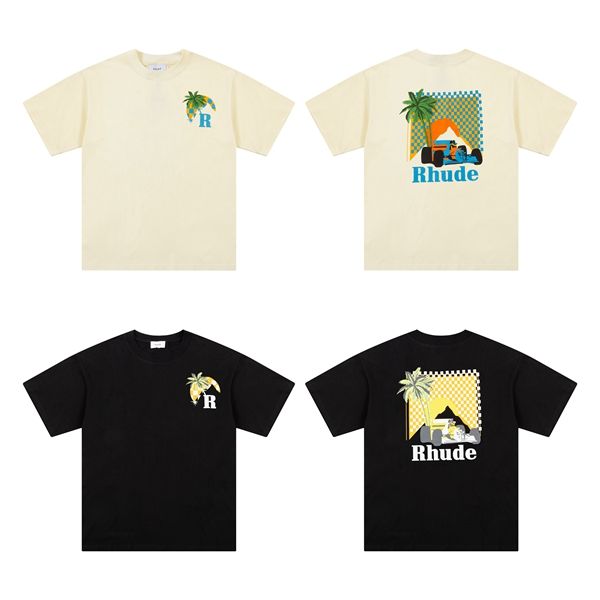 Rhude Sunset Coconut Tree Tee Black Beige
