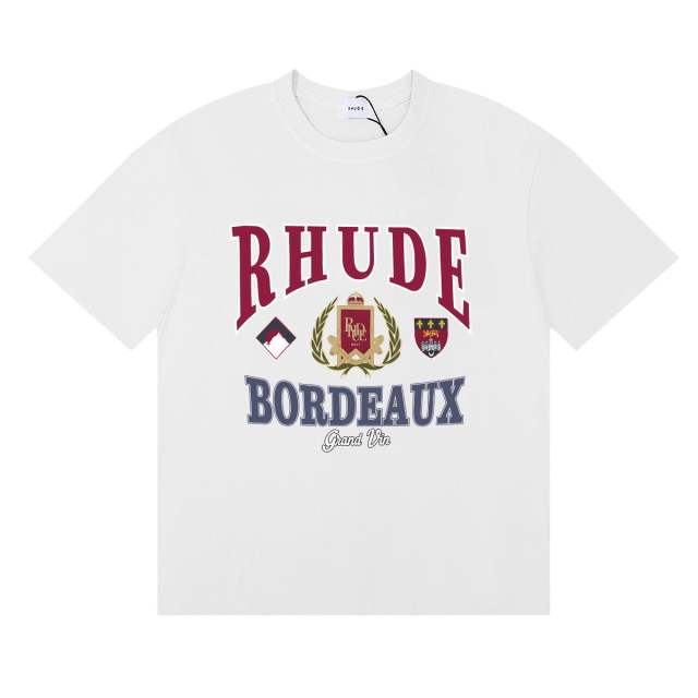 Rhude Bordeaux T-Shirts (Black Beige White)