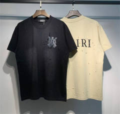 Distressed Hole T-Shirt Black White