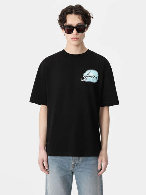 Round Design T-Shirt Black White