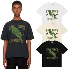 Rhude Cambridge University Logo T-Shirts (Black Beige White)