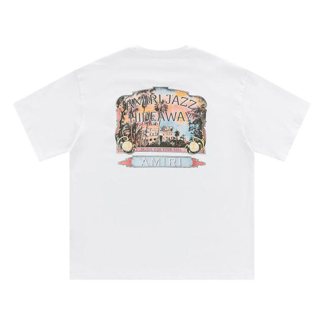 Amir* Blue Logo T-Shirt Black White